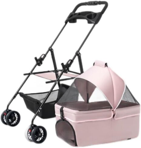 Pet Strollers Pet Stroller Four-Wheel Pet Stroller Folding Pet Stroller Lightweight Pet Stroller Outdoor Pet Stroller Pet Stroller Medium(Pink,Small) in Saudi Arabia