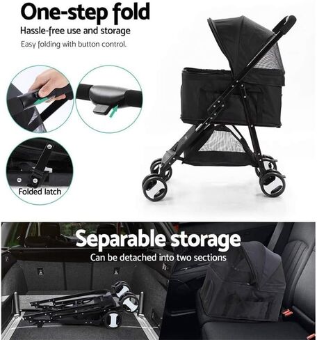Pet Strollers Pet Stroller Four-Wheel Pet Stroller Folding Pet Stroller Lightweight Pet Stroller Outdoor Pet Stroller Pet Stroller Medium(Pink,Small) in Saudi Arabia