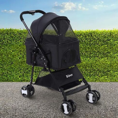 Pet Strollers Pet Stroller Four-Wheel Pet Stroller Folding Pet Stroller Lightweight Pet Stroller Outdoor Pet Stroller Pet Stroller Medium(Pink,Small) in Saudi Arabia