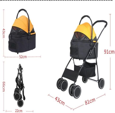 Pet Strollers Lightweight Folding Pet Stroller Cat and Dog Four-Wheel Stroller Pet Outdoor Stroller Separate Stroller Pet Stroller Medium in Saudi Arabia
