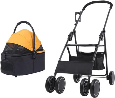 Pet Strollers Lightweight Folding Pet Stroller Cat and Dog Four-Wheel Stroller Pet Outdoor Stroller Separate Stroller Pet Stroller Medium in Saudi Arabia