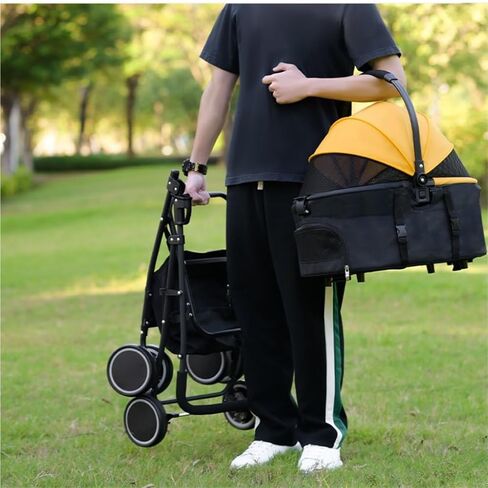 Pet Strollers Lightweight Folding Pet Stroller Cat and Dog Four-Wheel Stroller Pet Outdoor Stroller Separate Stroller Pet Stroller Medium in Saudi Arabia