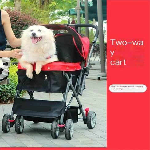 Pet Strollers Portable Pet Stroller, Reversible Dog Stroller, Foldable Cat Stroller, Small and Medium-Sized Stroller Pet Stroller Medium(Blue) in Saudi Arabia