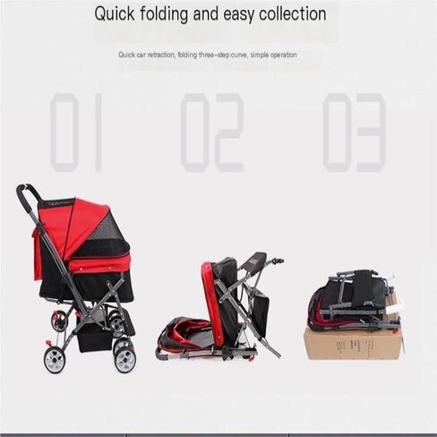 Pet Strollers Portable Pet Stroller, Reversible Dog Stroller, Foldable Cat Stroller, Small and Medium-Sized Stroller Pet Stroller Medium(Blue) in Saudi Arabia