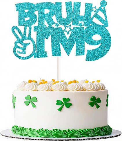 Blue Glitter Bruh I'm 7 Cake Topper Happy 7th Birthday Cake Pick Bro I'm 7 Cake Decoration for Cheers to 7 Years Old Birthday Decorations Party Supplies for Boys in Saudi Arabia