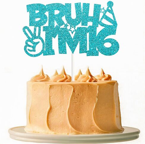 Blue Glitter Bruh I'm 7 Cake Topper Happy 7th Birthday Cake Pick Bro I'm 7 Cake Decoration for Cheers to 7 Years Old Birthday Decorations Party Supplies for Boys in Saudi Arabia