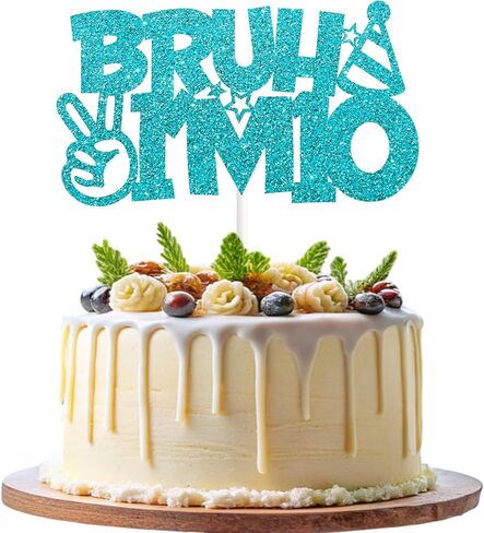 Blue Glitter Bruh I'm 7 Cake Topper Happy 7th Birthday Cake Pick Bro I'm 7 Cake Decoration for Cheers to 7 Years Old Birthday Decorations Party Supplies for Boys in Saudi Arabia