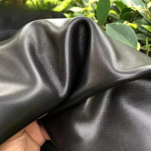 Premium Leather Material, Full Grain, Black, 1.0-1.2mm Thickness, Smooth Surface，Suitable for Making Wallets, Shoes, Sofas (Black pingwen 16 x 32) in Saudi Arabia