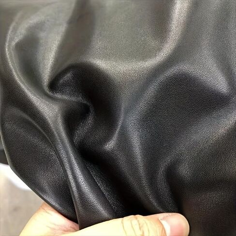 Premium Leather Material, Full Grain, Black, 1.0-1.2mm Thickness, Smooth Surface，Suitable for Making Wallets, Shoes, Sofas (Black pingwen 16 x 32) in Saudi Arabia