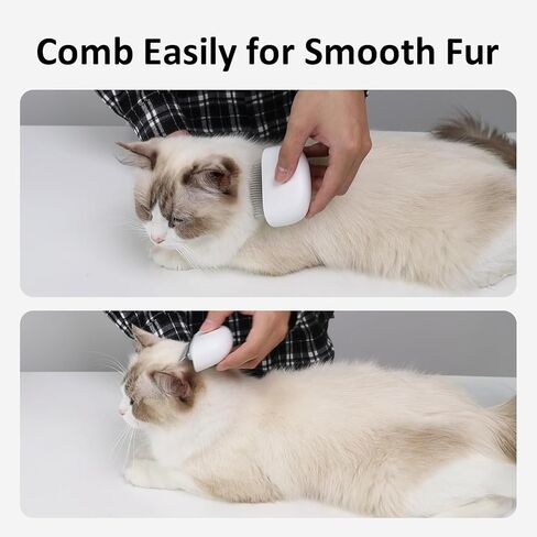 مشط 2 في 1 للقطط - فرشاة ناعمة للحيوانات الأليفة للتزيين، مشط معدني للبراغيث لإزالة الشعر وفك تشابك الشعر، أداة محمولة مريحة للحيوانات الأليفة ذات الشعر الطويل والقصير في الأماكن المغلقة in Kuwait