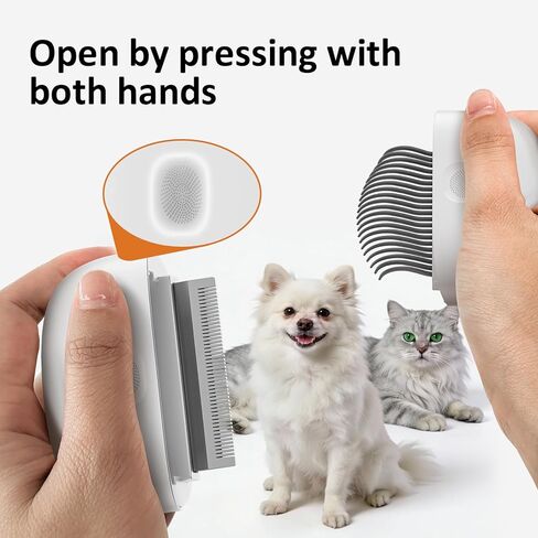مشط 2 في 1 للقطط - فرشاة ناعمة للحيوانات الأليفة للتزيين، مشط معدني للبراغيث لإزالة الشعر وفك تشابك الشعر، أداة محمولة مريحة للحيوانات الأليفة ذات الشعر الطويل والقصير في الأماكن المغلقة in Kuwait