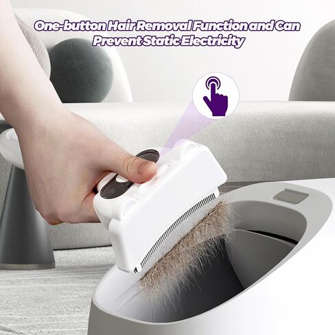 3 in-1 Cat & Dog Steam Comb for Long Short Hair for Any Size Cat & Dog Hair Removal & Shedding, Two Spray Mode with USB, Brush Haired Release Button - Include “2" Waterless Shampoo(White) in Saudi Arabia