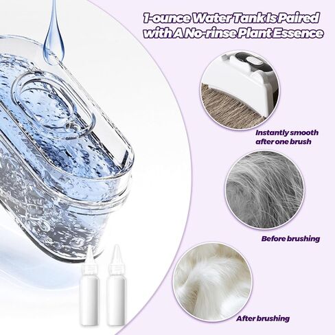 3 in-1 Cat & Dog Steam Comb for Long Short Hair for Any Size Cat & Dog Hair Removal & Shedding, Two Spray Mode with USB, Brush Haired Release Button - Include “2" Waterless Shampoo(White) in Saudi Arabia