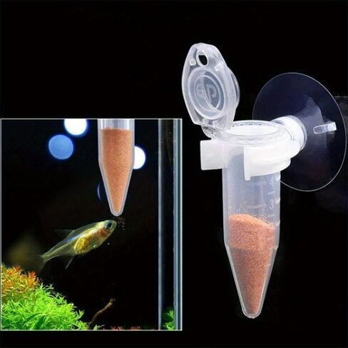 1PC Automatic Fish Feeder Tapered Aquarium Red Worm Feeding Feeder Worm Funnel Cup Fish Food Feeding Tool Aquarium Accessories in Saudi Arabia
