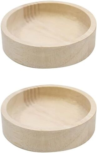 2 Pcs Wood Gerbil Food Bowl Wooden Hamster Feeding Bowls Small Animal Food Dish Feeder Mice Feeding Dishes Pet Snack Bowls Squirrel Dessert Bowl for Parrot in Saudi Arabia