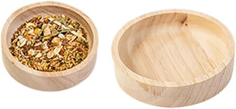 2 Pcs Wood Gerbil Food Bowl Wooden Hamster Feeding Bowls Small Animal Food Dish Feeder Mice Feeding Dishes Pet Snack Bowls Squirrel Dessert Bowl for Parrot in Saudi Arabia