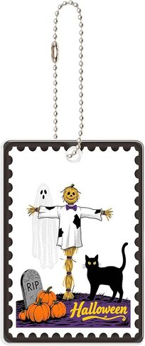 Halloween Fashion Forever Stamps Key Ring - ديكور الهالوين مع الطوابع - سلسلة مفاتيح مزخرفة فريدة من نوعها، Spot M in Kuwait