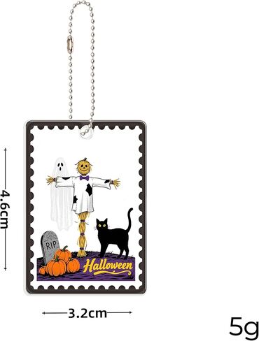Halloween Fashion Forever Stamps Key Ring - ديكور الهالوين مع الطوابع - سلسلة مفاتيح مزخرفة فريدة من نوعها، Spot M in Kuwait