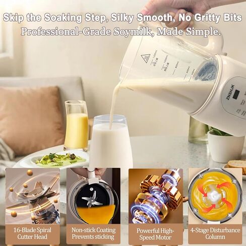8-in-1 Nut Milk Maker, 40oz Automatic Soy, Almond & Oat Milk Machine for Homemade Plant-Based Drinks, with delay start, keep warm, boil water & self-cleaning functions in Saudi Arabia
