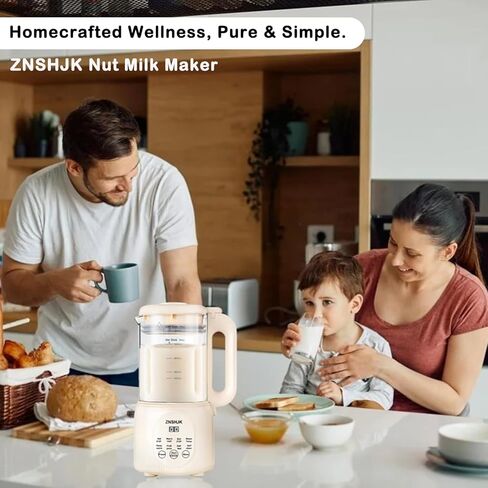 8-in-1 Nut Milk Maker, 40oz Automatic Soy, Almond & Oat Milk Machine for Homemade Plant-Based Drinks, with delay start, keep warm, boil water & self-cleaning functions in Saudi Arabia