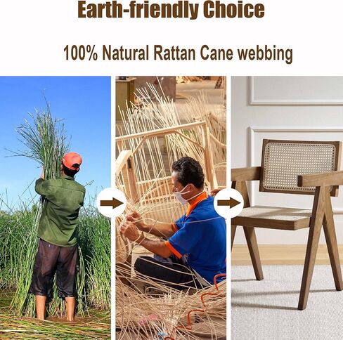 Square Natural Cane Webbing Roll, 16 Inch x 20 Inch, Handwoven Mesh-Open Rattan Weave, for DIY Home Decor Projects incl. Furnitures Chairs Cabinets Beds in Kuwait