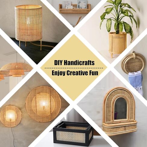 Square Natural Cane Webbing Roll, 16 Inch x 20 Inch, Handwoven Mesh-Open Rattan Weave, for DIY Home Decor Projects incl. Furnitures Chairs Cabinets Beds in Kuwait
