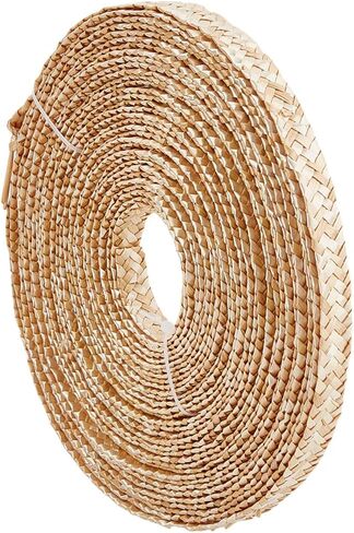 BENECREAT 13.12 Yards Wheat Straw Ribbon for Hat Making, 0.59 Inch Wide Jute Straw Craft Ribbon for Hat Making DIY Craft Accessories, Blanched Almond Color in Saudi Arabia