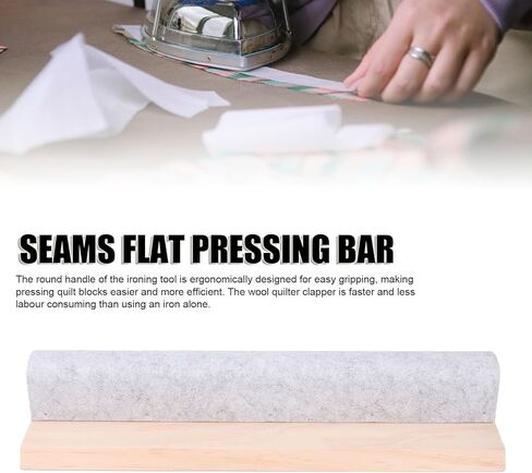 Pressing Bar with, 5.91x15.75x2.76in Wool Pressing Bar with Felt Professiona Wood Sewing Tool Flattening Fabrics Point Pressing Seams Flat Pressing Bar for Daily in Saudi Arabia