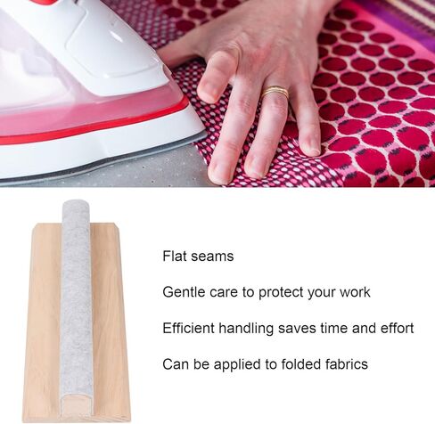 Pressing Bar with, 5.91x15.75x2.76in Wool Pressing Bar with Felt Professiona Wood Sewing Tool Flattening Fabrics Point Pressing Seams Flat Pressing Bar for Daily in Saudi Arabia