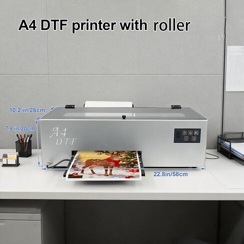 A4 DTF Printer A4 L805 Transfer Printing Machine for DIY Print T-Shirts Apparel with White Ink Systems & Auto Cleaning Includes Software, Film Hot melt Powder （Fastest-Delivery in Saudi Arabia