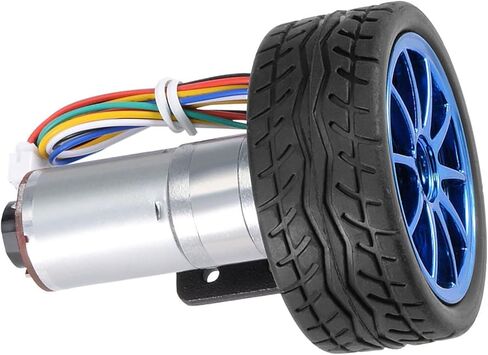 12V Encoder Gear Motor, High Speed Motor Kit, Micro Speed Reduction Motor for Smart Car Robot, Moting Bracket and 65mm Wheel(1000RPM) in Saudi Arabia