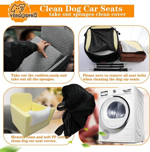 Dog Car Seat for Small Medium Dogs,Portable Pet Booster Seat with Safety Strap & Removable Washable Pad,Memory Foam Dog Travel Bed for Car,SOFE Velvet for Puppies Cats（M-Black/Brown） in Saudi Arabia