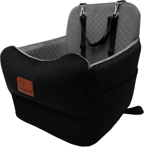 Dog Car Seat for Small Medium Dogs,Portable Pet Booster Seat with Safety Strap & Removable Washable Pad,Memory Foam Dog Travel Bed for Car,SOFE Velvet for Puppies Cats（M-Black/Brown） in Saudi Arabia