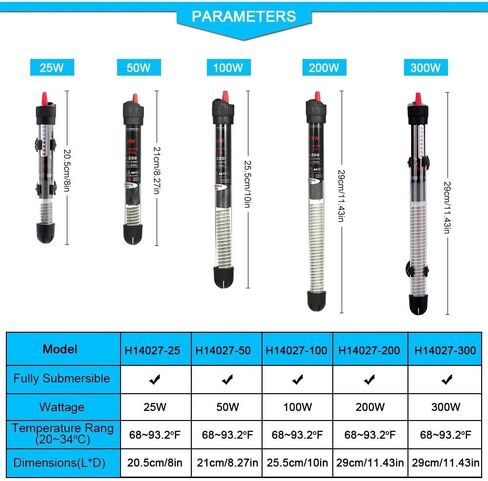 110V Adjustable Temperature Thermostat Heater Rod 100W Submersible Heater Aquarium Fish Tank Water Heat Rod(US 100W) in Saudi Arabia