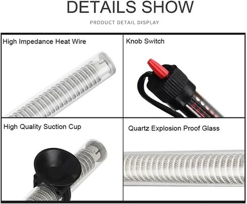 110V Adjustable Temperature Thermostat Heater Rod 100W Submersible Heater Aquarium Fish Tank Water Heat Rod(US 100W) in Saudi Arabia