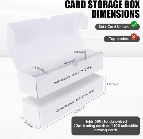 صندوق تخزين بطاقات التداول، 8 عبوات من 1100 صندوق تخزين من الورق المقوى المموج لبطاقات TCG/MTG/Magic/البيسبول، تخزين كبير لبطاقات الألعاب القابلة للتحصيل in Kuwait