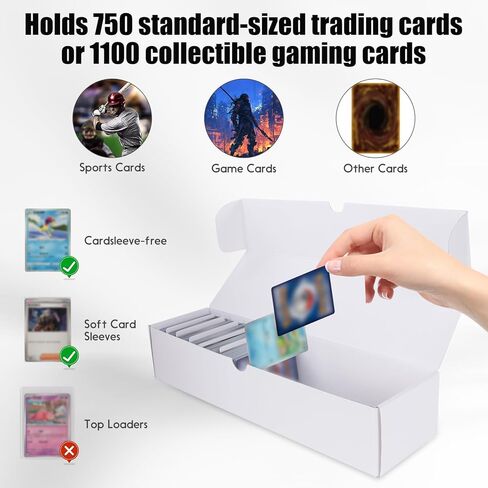 صندوق تخزين بطاقات التداول، 8 عبوات من 1100 صندوق تخزين من الورق المقوى المموج لبطاقات TCG/MTG/Magic/البيسبول، تخزين كبير لبطاقات الألعاب القابلة للتحصيل in Kuwait