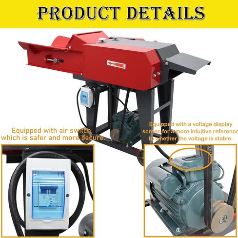 6-Blade Hay Cutter and Kneading Machine Grass Silage Machine Dry-Wet Straw Cutting Machine Crop Cutters with Chain Plate Type Conveyor 220V 3KW in Saudi Arabia