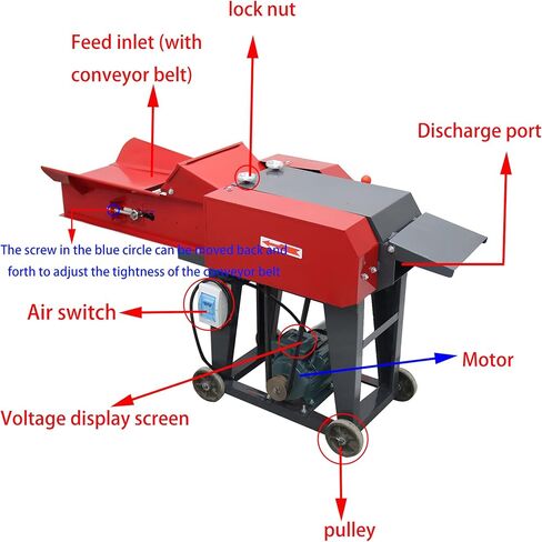 6-Blade Hay Cutter and Kneading Machine Grass Silage Machine Dry-Wet Straw Cutting Machine Crop Cutters with Chain Plate Type Conveyor 220V 3KW in Saudi Arabia