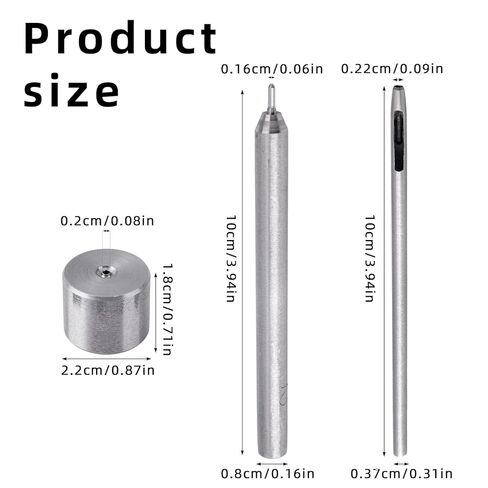 2mm/0.08in Eyelet Punch Tool Kit with Base & Ram, Stainless Steel Eyelet Hole Punch Die & Fastener Installation Tool Grommet Setter for Leather Clothing Handbag Fabric Curtain DIY Projects in Saudi Arabia