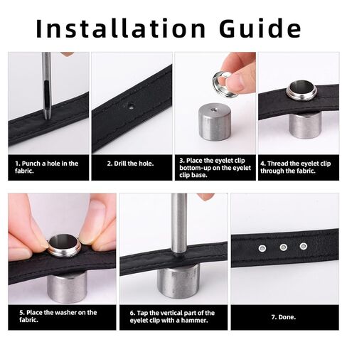2mm/0.08in Eyelet Punch Tool Kit with Base & Ram, Stainless Steel Eyelet Hole Punch Die & Fastener Installation Tool Grommet Setter for Leather Clothing Handbag Fabric Curtain DIY Projects in Saudi Arabia