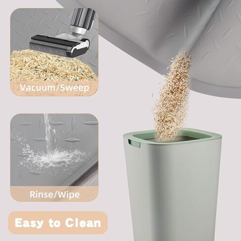 بساط فضلات القطط من السيليكون مقاس XXL، مقاس 50 بوصة × 35 بوصة (127 سم × 89 سم) صندوق فضلات إضافي للأرضيات، حصيرة محاصرة فضلات غير قابلة للانزلاق لمنع التتبع، حصيرة التقاط فضلات القطط سهلة التنظيف، متينة، رمادي داكن in Kuwait