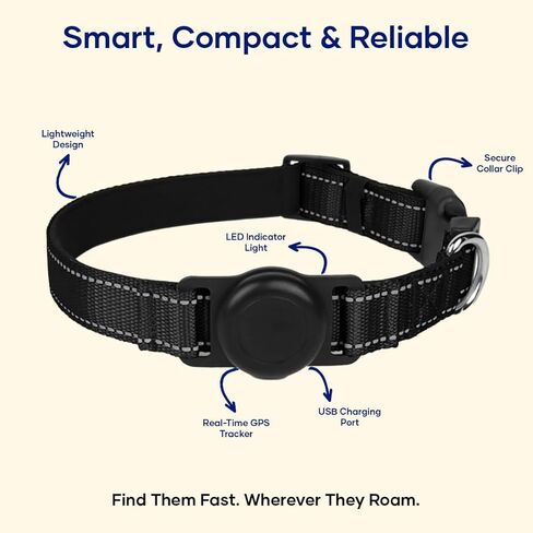Smart Pet Locator – جهاز تعقب GPS للكلاب والقطط | تتبع في الوقت الحقيقي، مقاوم للماء وخفيف الوزن | عمر بطارية طويل والتحكم في التطبيقات in Kuwait