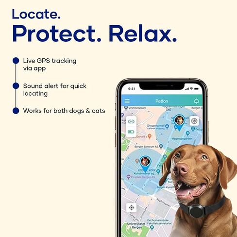 Smart Pet Locator – جهاز تعقب GPS للكلاب والقطط | تتبع في الوقت الحقيقي، مقاوم للماء وخفيف الوزن | عمر بطارية طويل والتحكم في التطبيقات in Kuwait