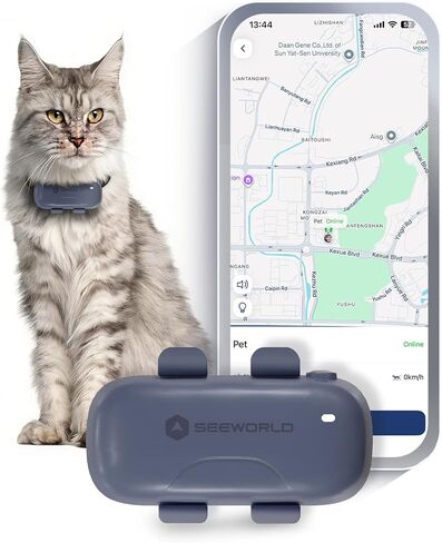 SEEWORLD جهاز تتبع الكلاب Cat Tracker مع الموقع في الوقت الحقيقي | مراقبة نشاط النوم | Geo-Fence لجميع الياقات-iOS وAndroid (يتطلب الاشتراك) in Kuwait