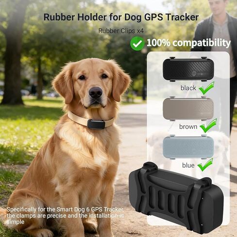 مشبك مطاطي × 4 متوافق مع Tracti Smart Dog 6 LET/Classic GPS Tracker Adventure استبدال ملحقات موقع الحيوانات الأليفة، أسود in Kuwait