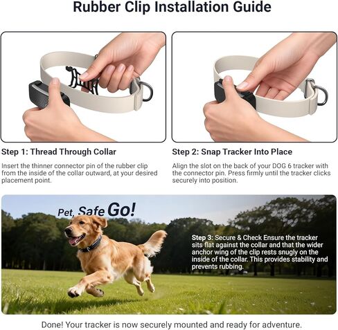 مشبك مطاطي × 4 متوافق مع Tracti Smart Dog 6 LET/Classic GPS Tracker Adventure استبدال ملحقات موقع الحيوانات الأليفة، أسود in Kuwait