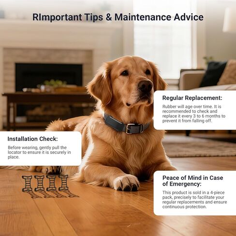 مشبك مطاطي × 4 متوافق مع Tracti Smart Dog 6 LET/Classic GPS Tracker Adventure استبدال ملحقات موقع الحيوانات الأليفة، أسود in Kuwait