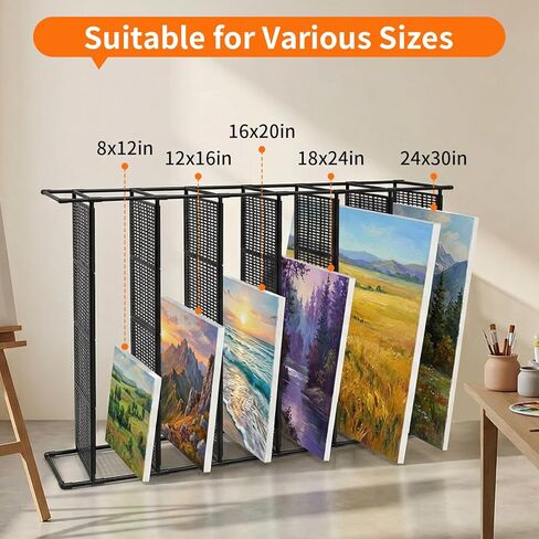 رف تجفيف فني للفصل الدراسي، كبير وخفيف الوزن 7 طبقات مع رف قابل للإزالة، حامل تخزين قماشي فني لرف التجفيف، مقاسات 32.28 بوصة عمق × 10.63 بوصة عرض × 45.67 بوصة ارتفاع، أسود in Kuwait