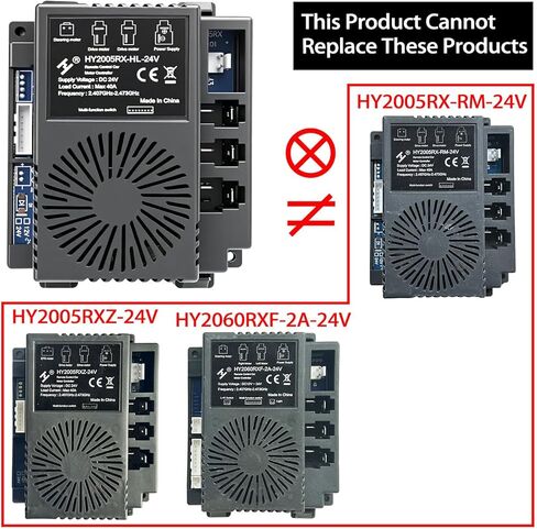 HY2005RX-HL-24V/HY2005RX-24V/40A 24 فولت مجموعة تحويل صندوق لوحة التحكم للركوب على لعبة عجلات طاقة السيارة عن بعد ترقية 12 فولت إلى 24 فولت قطع بديلة، 2.4 جيجا بلوتوث، جهاز استقبال، طاقة عالية، 18 فولت in Kuwait
